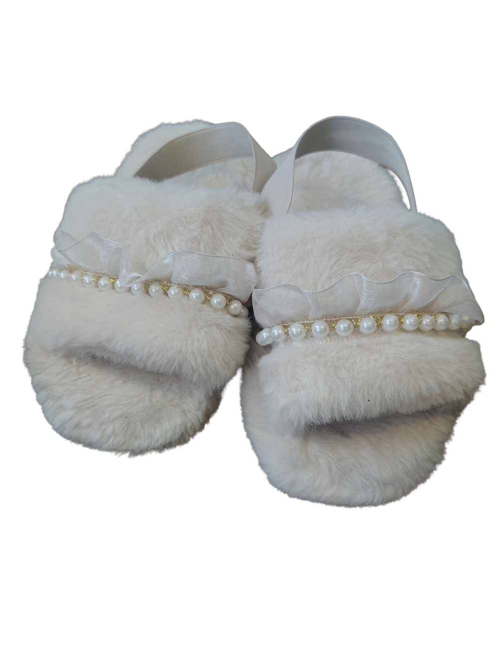 Girls Pearl Slippers Size M/L